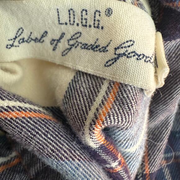 H&M L.OG.G. Womens Long Sleeve Button-Up Casual Purple/Blue/Cream Plaid Shirt 8 - Picture 10 of 11